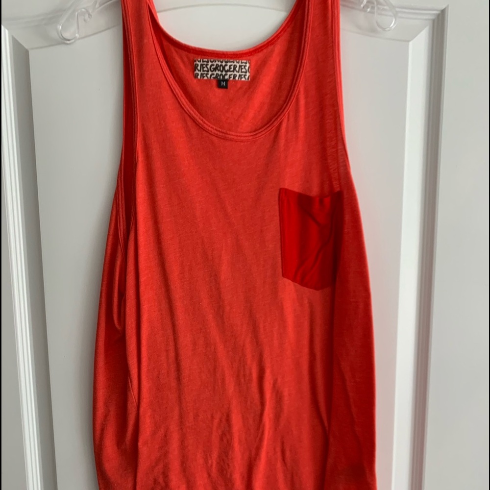 Groceries Red Pocket Tank
